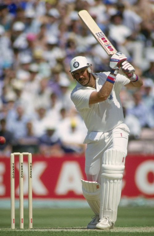 Graham Gooch plays a cover drive during the 1 day international between England and Pakistan at The Oval. Mandatory Credit:Allsport UK