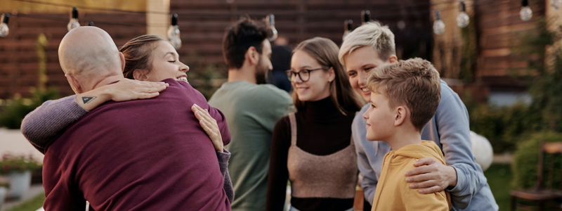 Group of people hugging